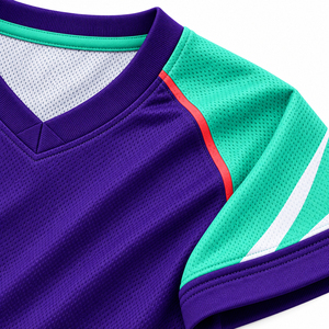Conjunto de Camiseta y Pantalones Cortos de Voleibol para Mujer de Primera Calidad, Color Morado, Uniforme Sublimado Personalizado, Fabricante - Product Image 5