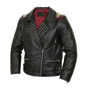 Veste de moto en cuir véritable haut de gamme pour femme, style motard tendance avec clous et pointes, coupe ajustée et fermeture éclair de qualité - Product Image 3
