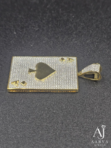 AARVA JEWELS Colgante de Moissanita con Letra As de Espadas, Plata 925 Multicapa, Corte Brillante, Estilo Hip Hop - Product Image 5