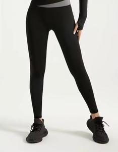 High Waist Full Length Striped Polyester Knitted <b>Leggings</b> with Tummy <b>Control</b> Breathable Stretch Casual Women's Wear All Seasons - Product Image 4