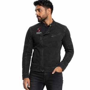 Premium Cotton <b>Men</b> <b>Denim</b> <b>Jacket</b> Button-Up Long Sleeves Relaxed Fit Durable <b>Denim</b> Fabric Outdoor Casual Spring Waterproof - Product Image 1
