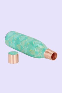 Premium Quality Meena Brand Eco-Friendly Pure <b>Copper</b> Printed 1000ML Handmade Decorative Water <b>Bottle</b> with Screw-On Lid Gift Box - Product Image 4