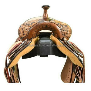 Selle d'équitation Western Pleasure en cuir véritable de chêne Herman avec belle sculpture à la main au prix de gros - Product Image 1