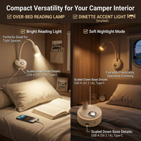 Lampe de lecture LED 12V pour camping-car, lampe murale flexible à col de cygne, lumière intérieure à intensité réglable pour camping-car, caravane, camping-car, bateau