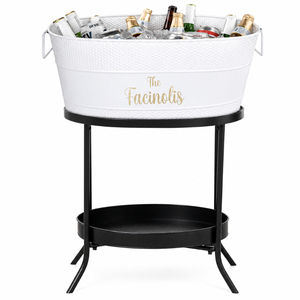 Wholesale Galvanized Double Beverage Tub with Stand Mobile Rolling Ice Bucket Cart Party <b>Drink</b> <b>Cooler</b> for Events and Catering - Product Image 5
