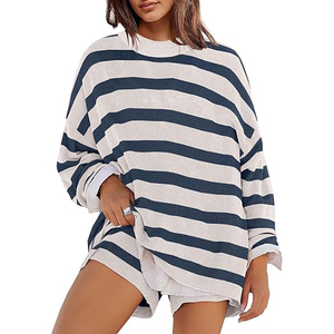Vêtements en tricot surdimensionnés pour femmes, sweat-shirt et short, ensemble de vêtements pour femmes, ensemble assorti de short et de chemise pour femmes - Product Image 6