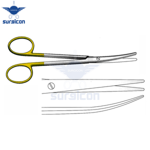 Tijeras Quirúrgicas de Carburo de Tungsteno TC Gold, Curvas y Delgadas, de 16 cm (6-1/4 Pulgadas), Marca Lexer Fino, de Acero Inoxidable - Product Image 2