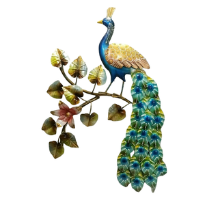 Statues décoratives en métal en forme de paon, figurines traditionnelles indiennes pour la décoration festive, sculpture pour la maison, le bureau, les fêtes et les cadeaux - Product Image 1