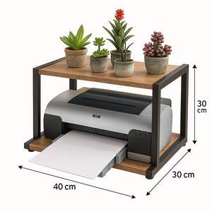 Soporte de Madera para Impresora con Estante de Almacenamiento, Organizador de Escritorio, Mesa Auxiliar para Impresoras, Plantas y Suministros de Oficina - Product Image 2