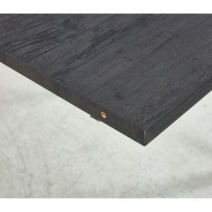 Tavolo da pranzo con gamba allungabile in metallo e piano MDF da caffè o da ufficio disponibile in colore nero nelle dimensioni 100/140/180x100x75cm - Product Image 6