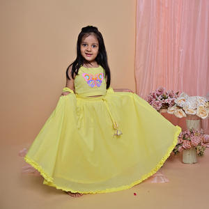 Ensemble de lehenga choli pour filles élégantes, pour enfants de 6 à 9 ans, vêtements traditionnels indiens pour les festivals, disponible au prix de gros - Product Image 5
