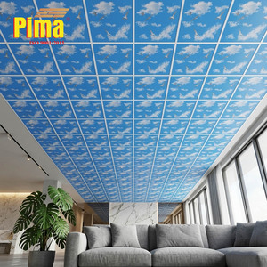 Plafonds suspendus en PVC imperméables 2x2 pour sous-sol, panneaux lisses blancs, faciles à découper, à poser, avec barre en T - Product Image 3