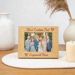 Cadre photo en bois rustique fait main et écologique, support photo personnalisé, présentoir de table ou mural, souvenirs de famille, cadeaux de mariage Khadim - Product Image 5