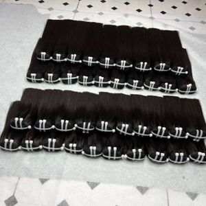 CDYHAIR Extensions de cheveux naturels noirs, lisses et raides, 100% cheveux humains vietnamiens, double épaisseur, qualité 10A 12A - Product Image 3
