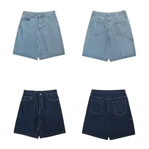 Pantalones Cortos de Mezclilla Transpirables para Hombre, Diseño Premium con Paneles, Cintura Alta con Cordón, Ropa Casual de Verano - Product Image 3