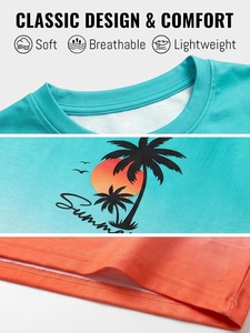 T-shirt graphique élégant pour homme, manches courtes, imprimé d'inspiration vintage, coupe décontractée, design créatif, streetwear moderne, t-shirt graphique - Product Image 5