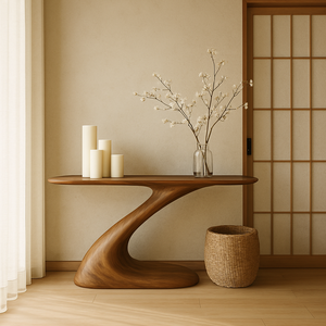 Luxali Dco08 Custom Modern <b>Rustic</b> Solid <b>Wood</b> Console Furniture Handmade Narrow <b>Table</b> Hotel Entryway Apartment <b>Dining</b> School Home - Product Image 3