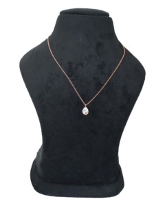 Collier pendentif minimaliste en argent sterling 925 plaqué or rose avec pierres précieuses multiples - Product Image 4