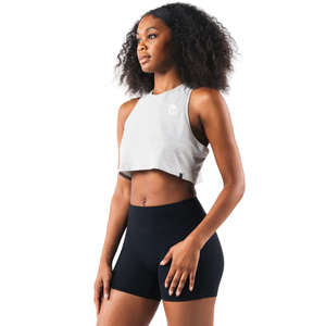 LDB Muscle Tank Débardeur court sans manches pour femme, coupe ajustée, extensible, pour la gym et l'entraînement, Heather Cloud - Product Image 3