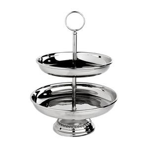 Elegante Bandeja de Servicio de 3 Niveles Hecha a Mano, Soporte para Pastel de Acero Inoxidable Martillado, Plato para Postres, Decoración Moderna para el Hogar y Servicio de Eventos - Product Image 3