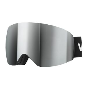 Men and Women's Frameless OTG <b>Ski</b> Goggles Silver Mirror Spherical Lens with Revo Coating TPU V-Frame Anti-Fog Snow Helmet - Product Image 1