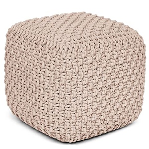 Cotton Knitted Square Pouf Living Room Furniture Home <b>Stool</b> & Ottoman Modern Contemporary home textile - Product Image 6