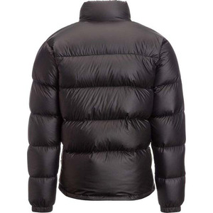 Veste d'hiver légère en nylon noir pour homme, col montant, rembourrée de duvet, fermeture éclair - Product Image 2