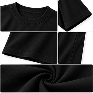 T-shirt noir surdimensionné personnalisé en gros, unisexe, en coton épais, à épaules tombantes, style streetwear, vêtement vierge pour marque privée - Product Image 6