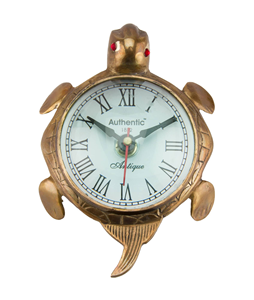 Horloge en laiton faite à la main en forme de tortue, presse-papiers, décoration murale Feng Shui, horloge de table analogique de style victorien, décoration pour la maison et le bureau - Product Image 5