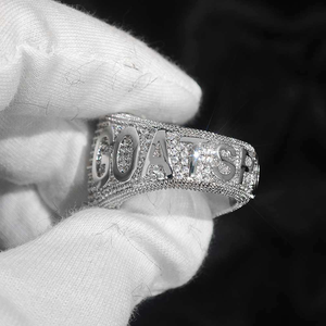Bague Tête de Lion en Moissanite, Sertie de Pierres, Bicolore Or et Argent, Style Hip Hop, Bijou de Luxe pour Hommes et Femmes - Product Image 2