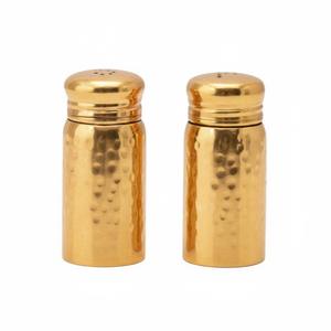 Saleros y Pimenteros de Acero Inoxidable Martillado, Elegantes y Modernos, Dispensador de Especias para Mesa de Cocina y Restaurante, Acabado Plateado - Product Image 3