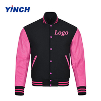 Veste de baseball de style streetwear de haute qualité LAYENNE pour hommes, avec broderie, manches en cuir PU, col personnalisé, veste de baseball tendance