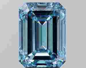 Anillo Suelto de Diamante JC de Alta Calidad, 1CT, Corte Esmeralda, Color Azul Intenso, Cultivado en Laboratorio, VS1, Certificado IGI, Perforado con Láser - Product Image 1