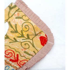 Luxury Handmade Vintage Lady Evening Clutch <b>Bag</b> Suzani Embroidery Cotton Hand Quilted Lining From Rajasthan Hand Length Handle - Product Image 6