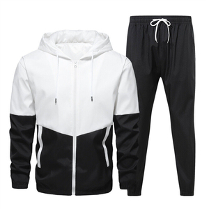 Men's Light Blue Hooded Printed 2 1 Design Tracksuit Full <b>Zip</b> Solid Color Casual Winter Wear Regular Fit Side Pockets 100% - Product Image 2