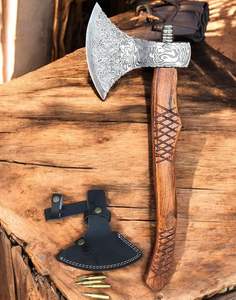 Hache Tomahawk Premium, Hache Viking Industrielle en Acier à Haute Teneur en Carbone, Manche en Bois de Rose, Haute Qualité, pour Camping, Bricolage, Personnalisable, pour l'abattage d'arbres - Product Image 1