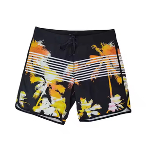 Shorts de bain en Spandex/Coton pour hommes, extensibles dans 4 directions, coupe-vent, écologiques, séchage rapide, avec cordon de serrage, personnalisables par sublimation, vente en gros - Product Image 1
