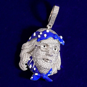 Collier pendentif en diamant surdimensionné personnalisé avec pierres de Moissanite grand nom personnalisé ou collier nom Rap - Product Image 5