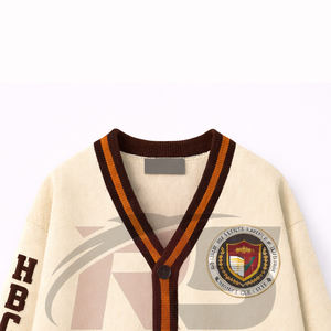 Cardigan universitaire personnalisé HBCU |   Pull sans manches en tricot boutonné sur le devant |   Vêtements de rue 100% coton écologiques - Product Image 2