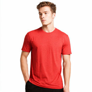 T-shirts de yoga athlétiques pour hommes, 100% coton, coupe ajustée, manches courtes, respirants, séchage rapide, vêtements de sport et de fitness - Product Image 4