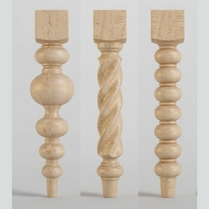 Contemporary Solid Rubber Wood <b>Table</b> Legs-Elegant Turned Design Heavy Duty Furniture Supports for Living Room Hospital Outdoor - Product Image 1