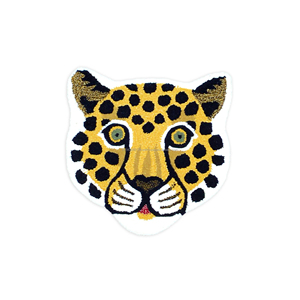 Modern Hand-Tufted Wool <b>Leopard</b> Head Area <b>Rug</b>-Cute 3D Carved Kids Floor Mat - Product Image 3