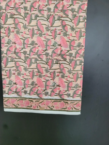 Tela de algodón estampada a mano con diseño Mughal Butta, 42 pulgadas de ancho, para vestidos de niños y mujeres, y regalo de costura para ella, natural. - Product Image 5