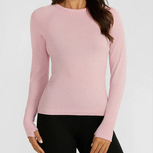 Athletic Sports Women Shirt Manufacturer Gym Clothes Custom Design High Elastane <b>Compression</b> Thumb Hole Long Sleeve Shirt - Product Image 1