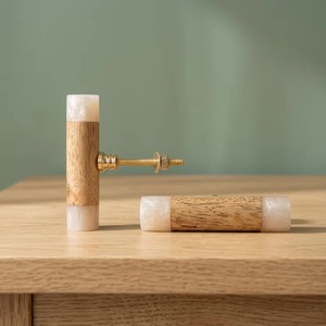 T-Shaped Wood Resin Cabinet Handle with Brass Screw <b>Dresser</b> Kitchen Wardrobe Modern Furniture <b>Knob</b> Easy Installation Bathroom - Product Image 3
