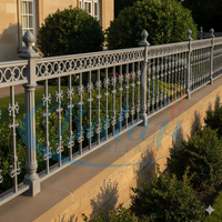 Poteau de rampe en fonte moderne pour escalier extérieur, résistant à la rouille, robuste, réglable, sans cadre, pour villa