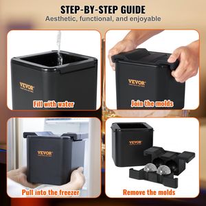 Molde para Hacer Bolas de Hielo Cristalinas de 2.36 Pulgadas, 4 Cavidades, con Bolsa de Almacenamiento y Pinza para Hielo - Product Image 6