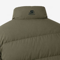Veste d'hiver matelassée pour homme fabriquée directement en usine, avec col montant et logo frontal, écologique, respirante, pour un usage décontracté en extérieur