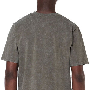 Wholesale Custom Men's <b>Acid</b> Washed Vintage T-Shirt Heavyweight 100% Organic Cotton Eco-Friendly <b>Drop</b> Shoulder T Shirts - Product Image 5