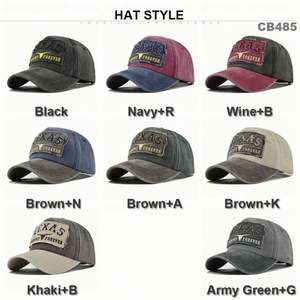 Gorras de Béisbol Deportivas Estilo Texas Americano, Personalizadas de Fábrica, 100% Algodón Canvas, Vintage, Lavadas, con Parche y Bordado 3D - Product Image 2